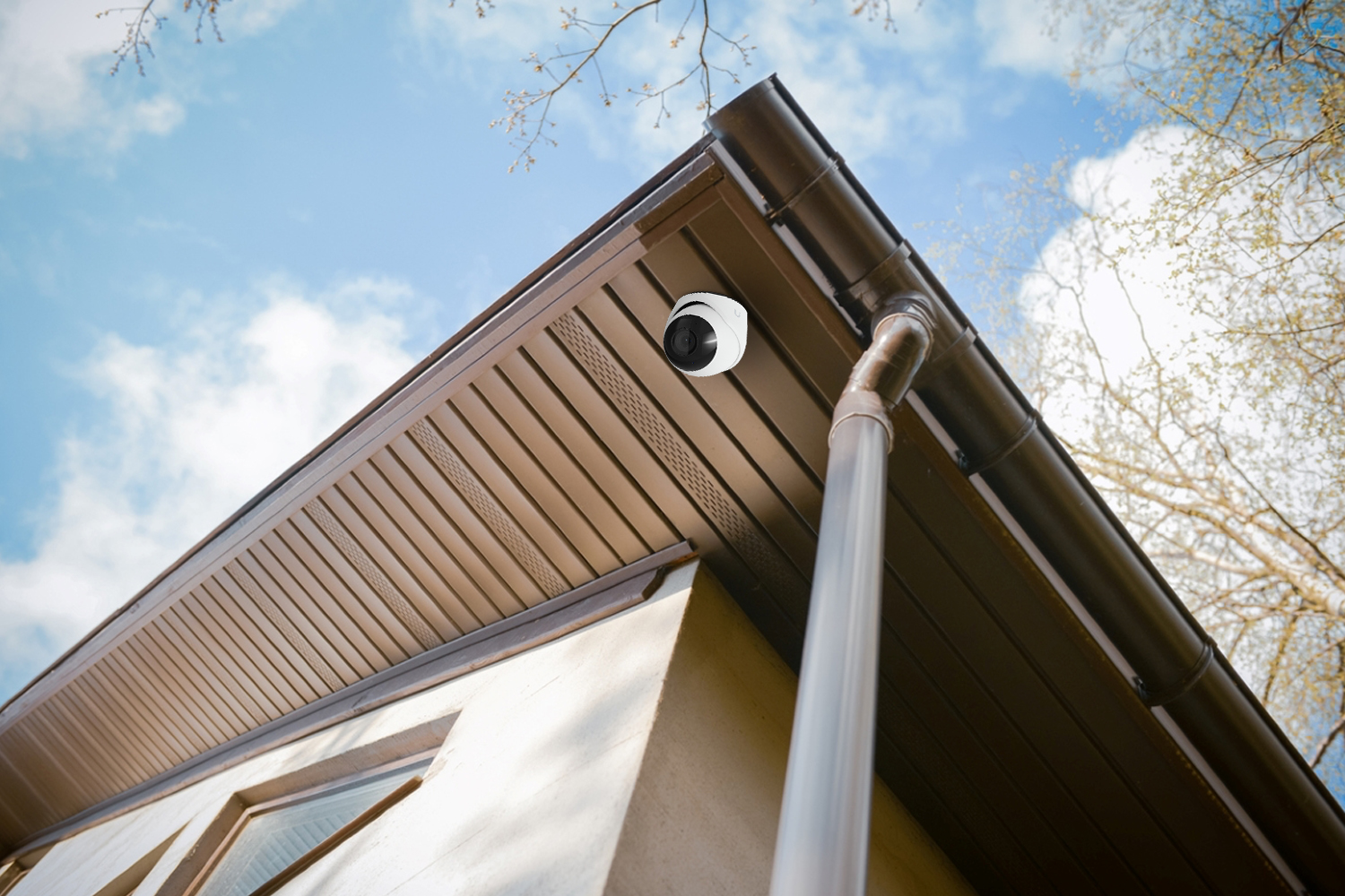 Luxury home entrance with doorbell camera